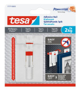 tesa justerbara självhäftande spikar för tapet och gips (2 kg), 2 st
