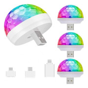 USB Mini Discokula Partyljus, Ljudaktiverade DJ-Scenstrobeljus, Bärbara LED-Atmosfärsljus för Bil för Jul