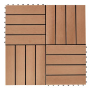 WPC Trall 11 st plattor 30x30 cm | Teakfärg | 1 kvm golvlösning