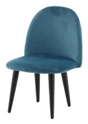 FURNLUX BARNRUMSSTOL SAMMET BLÅ & SVART 40CM