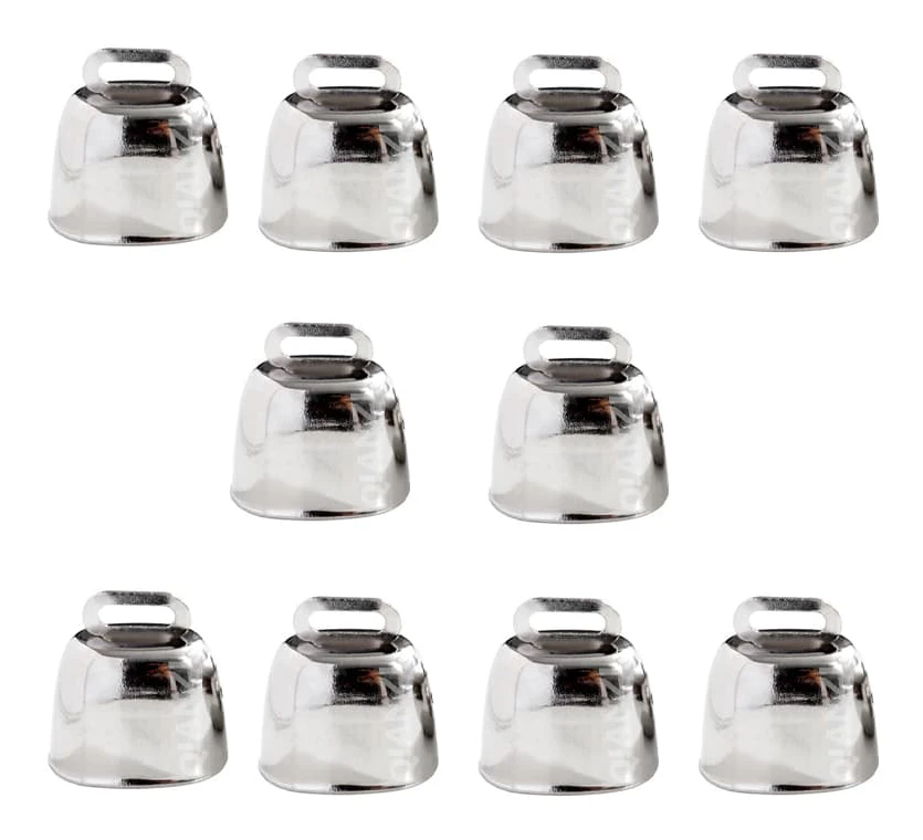 INF Vintage Bells 35x35x24mm Nickel (Silver) - Pack of 10