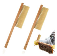Bibrush med trähandtag, biborste, bikupsverktyg, biborste med handtag, 2 st