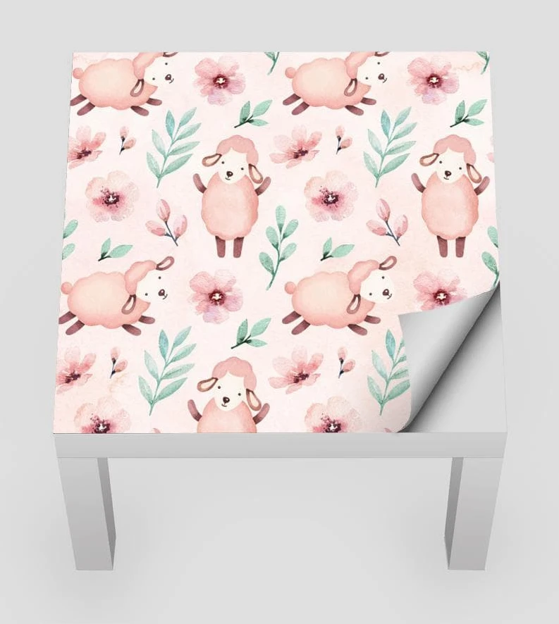 IKEA LACK barnbordsklistermärke Rosa Får