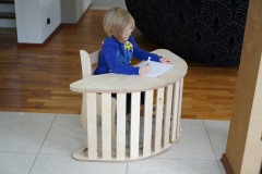 Trägungstol Montessori Stor XXL Hopfällbar Skrivbordsstol Massiv PL