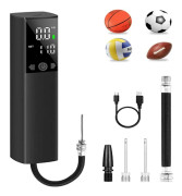 Bollpump för sportbollar Luftpump med LCD-display, Luftpumpar för fotboll Volleyboll Rugby med nålar och tillbehör för att pumpa och tömma