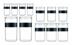 Bodum - PRESSO storage jar set of 12 pcs Black