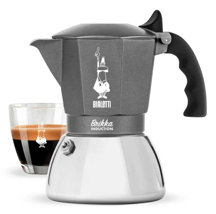 Espressomaskin Bialetti Brikka Induction 4 Cup Svart, Silver