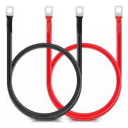 2-pack Batterikablar 50 cm 5 Wag/16 mm Batterikabel 12 V Kopparkabel med M10 Ringklämmor LGL