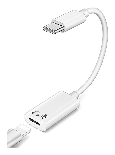 USB-C till Lightning Hörlursadapter för 15 Pro Max, Typ C Hane till Lightning Hona
