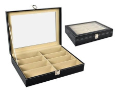 /Hc/ Eyeglass Box 8 Compartments / Eyeglass Storage - Eyeglass Storage Black