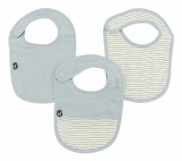 3-pack haklappar - DOMIVA - 6-12 månader - Bomullsgasväv - Vintageblå