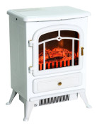 Elektrisk kamin med flameffekt 950/1850W överhettningsskydd vit 41,5x28x54,8cm för mysiga kvällar