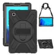 eSTUFF - Baksidesskydd för surfplatta - silikon, polykarbonat - svart - 10.9" - för Samsung Galaxy Tab A7 Lite