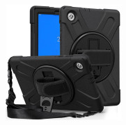 eSTUFF - Baksidesskydd för surfplatta - silikon, polykarbonat - svart - 10.1" - för Lenovo Tab M10 HD (2nd Gen) ZA6V, ZA6W, ZA72, ZA73, ZA7V, ZA7W