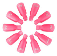 Nagelklämmor, 10 st Nagelborttagningsklämmor, Nagellacksborttagningsklämmor, för UV Gel Polish Borttagning (Rosa)