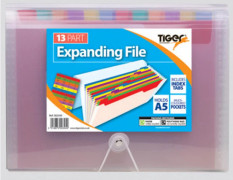 Tiger Stationery Rainbow A5 Expanderande Fil En Storlek Klar/Multi