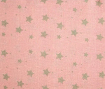 MégaCréa DIY - DIY tygbit - Rosa och taupe stjärna 50 x 140 cm