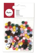 Mycket små pompom Ø 7 mm Assortiment 100 bitar
