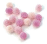 Pomponer, 15 mm, 60 st, assorterad rosa