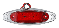 24V LED-sidomarkörstrobelampa Varningslampa Bil Lastbil Trailer (röd, 1 st)