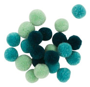 MégaCréa DIY - Rund pompon i ull Camaieu Blå 20 stycken