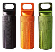 PPFISH Militärklassad lufttät EDC-tillbehörsväska, pillerburkskapselnyckelring, utomhusöverlevnadsförvaringsmetallbehållare torrbox (3-pack)