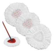 3 st Mopphuvud Ersättning, Mikrofiber Kompatibel Med Vileda Turbo 3-i-1, Stark Rengöringskapacitet och Lätt att Byta, Vit