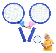 Badmintonracketset för barn | Lättviktiga badmintonracketar för trädgården inklusive 3 badmintonbollar för barn och vuxna, blå