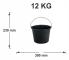 Bygghink, plast, 12 l, svart