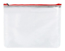 Tiger Stationery A4 Tuff Bag 35 x 25cm Transparent/Röd