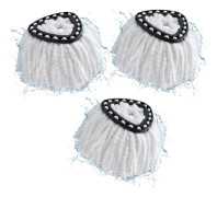 3-pack mopphuvuden, kompatibla med Vileda, 2-i-1 Turbo Mopphuvud Ersättning, Mikrofiber Spin Mopp Refiller (Vit)