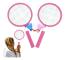 Badmintonracketset för barn | Lättviktiga badmintonracketar för trädgården inklusive 3 badmintonbollar för barn och vuxna, Rosa