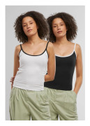UC Ladies UC Contrast Basic Top 2-Pack Black/White / 5XL Topp