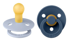 BIBS Colour 2-pack Latex Napp 0-6 mån (Dusty Blue/Steel Blue)