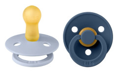 BIBS Colour 2-pack Latex Napp 6-18 mån (Dusty Blue/Steel Blue)