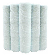Set med 5 lindade vattenfilterpatroner anti-sediment 9 3/4 tum - 5 mikron kompatibla med 10 tum