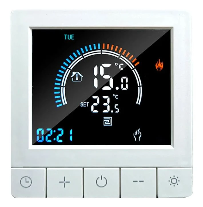 Programmerbar digital termostat, barnlås, LCD-display,INGEN WiFi