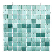 Paljettpanel, rutor, ljusturkos, 30x30 cm (1 kartong / 50 st.)