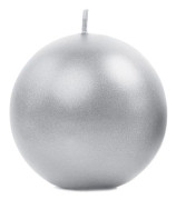 Candle Sphere, metallic, silver, 8cm (1 pkt / 6 st.)