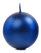 Candle Sphere, metallic, marinblå, 6cm (1 pkt / 10 st.)