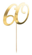 60 Gold Cake Topper 1st