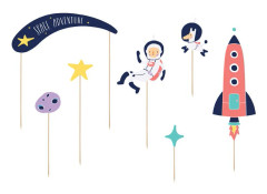 Cake Toppers Rymden Rymdtema, 7-Pack