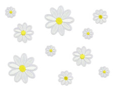 Stryktransfers Prästkragar, blandade, 2x2-4,5x4,5 cm (1 ask / 48 förpackningar) (1 förpackning / 10 st.)