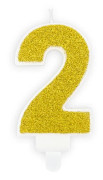 Party Deco Sifferljus med glitter - 2 - 1 st universal