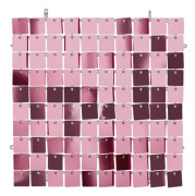 Paljettpanel, rutor, ljusrosa, 30x30 cm