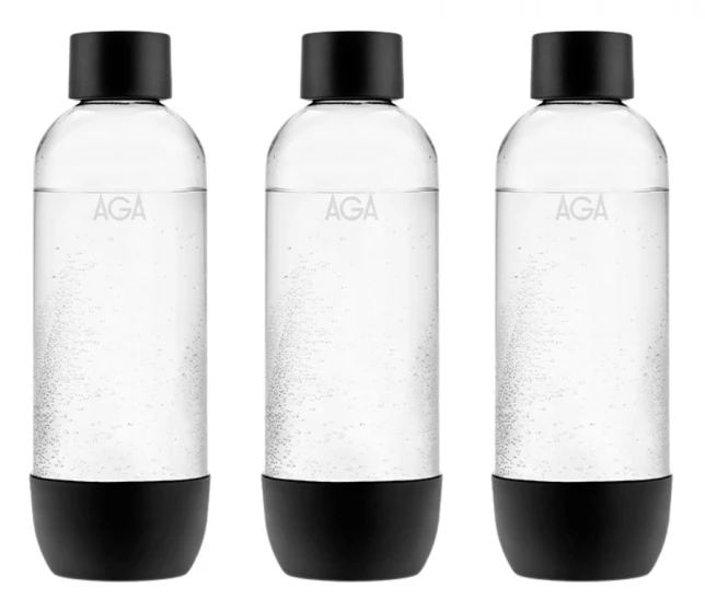 3-pack AGA AQVIA PET-flaska, 1L, Svart