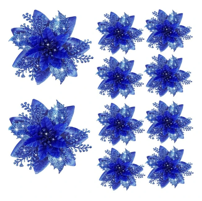 8 st Julblommor Julgransblommor BLÅ BLÅ