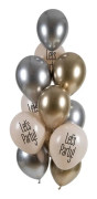 Ballonger Let's Party White Tie 33cm - 12 stycken