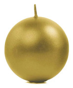 Candle Sphere, metallic, guld, 8cm (1 pkt / 6 st.)