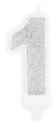 1, glittrigt sifferljus (silver - PD)